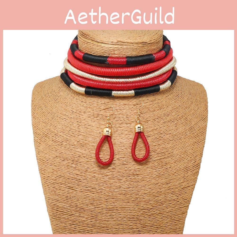 Jewelry African Flare Set With Electroplated Alloy Chains And Celestial Pattern Accessories For Women
