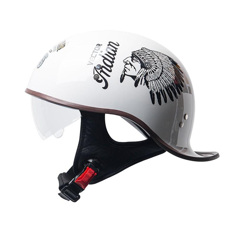 

New Motorcycle Helmet Male Half-helmet Retro Female Electric Bicycle Portable Scoop Endoscope 2XL code