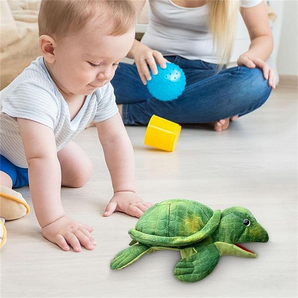 Hand Doll Plush Shark Puppet Movable Mouth Sea Animal Puppets Kids Toy   Preschool Kindergarten