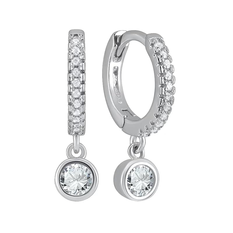 

Shandtsuki ring earrings ladies earrings hoop earrings dangling earrings zirconia drop earrings simple business earrings Compatible with metal