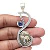 Ocean Jasper Tanzite Gemstone Mother's Day Silver Jewelry Pendant  2.75"