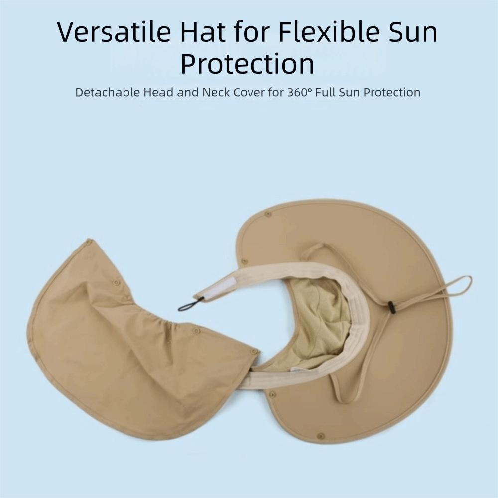 New Wide Brim Sunscreen Cap Foldable with Leaking Ponytail Shawl Cap Breathable Summer Beach Hat Women