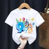Summer Boys Girl Short Sleeve Children T-shirt Cartoon Birthday Digital Print Breathable Baby Tee Tops Y2k Kawaii Kids Clothing