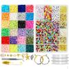 7.905 Peças Contas de Argila, Contas de Polímero Kit de Marcação DIY para Joias Pulseiras Colar, Soltas