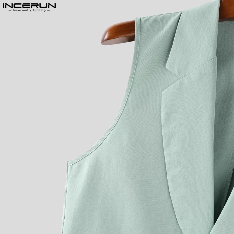 INCERUN Set da 2 PEZZI Gilet Senza Maniche Slim da Uomo e Pantaloni Lunghi Dritti