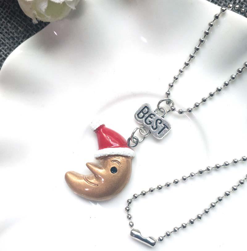Kindliche Harz Stern und Mond Ornament BFF Halskette Set