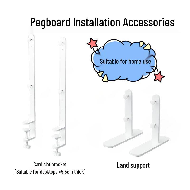Desk Clip Adjustable Pegboard Stand - No-Drill Bracket