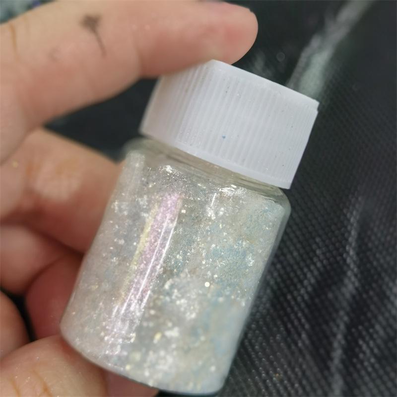 Nagelglitzer Glänzendes Glimmer-Perlenpulver 1 Flasche Gold-Weiß Hochglanz für DIY Harz Seife Kerze Bastelherstellung