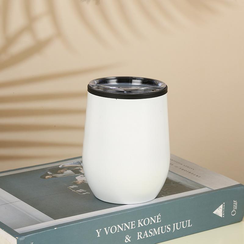 Hot Mining 304 Stainless Steel Eggshell Cup Mini Thermos Cup U-Shaped Red Wine Glass 12Oz Inner Plastic Outer Steel Egg Cup