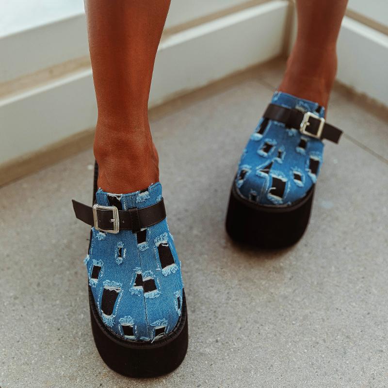 New Style Designer Women's Slippers for Large-sized Women Wear Slippers of Size 34-43 Summer 11cm Thick-bottomed Zapatos Mujer