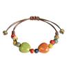 Jingdezhen Porcelain Beaded Bracelet: Floral Glaze Heart Charm for Women, Couples & Friends