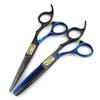 6.0-Inch FHS-11 Black Blue Hairdressing Scissors for Bangs and Barbering
