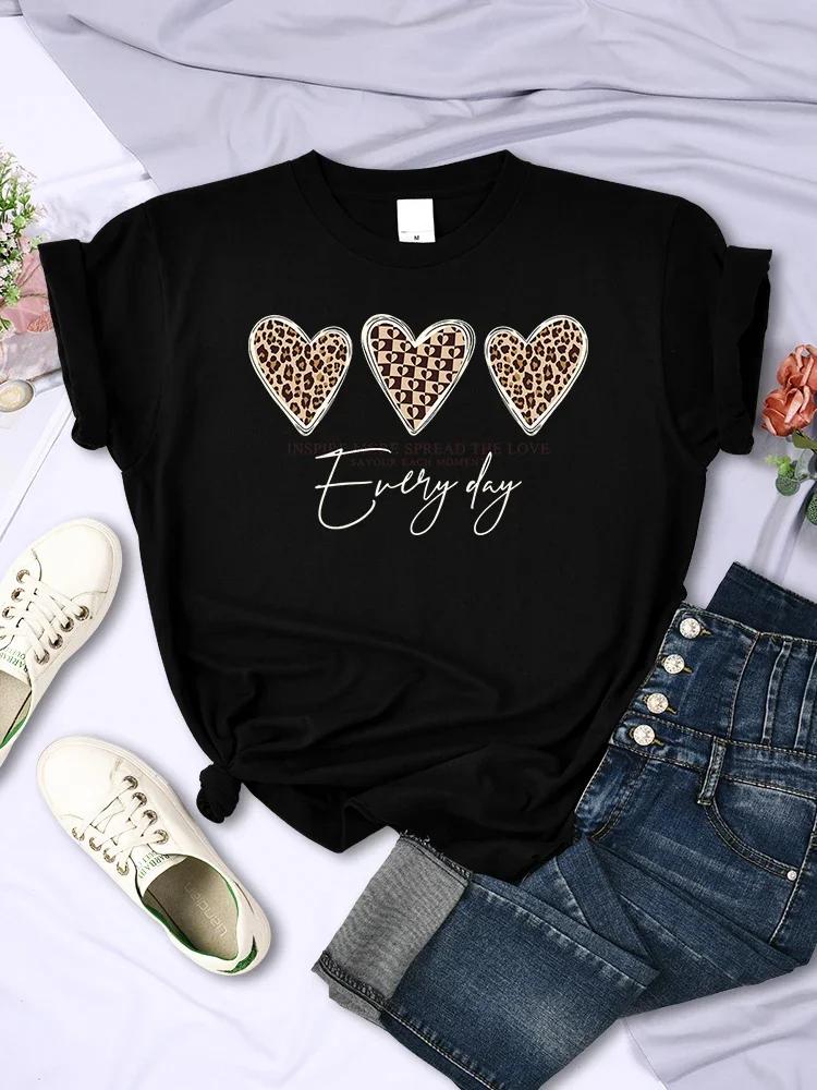 Spread More Love Every Day Printing TShirt Unisex Casual Breathable Tshirts Soft Casual Tees Loose Short Sleeve Female S