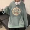 Padded and Thickened Loose Hooded Sweater Women's Autumn and Winter Jacket Ancient Long-sleeved Bottoming Shirt Tops