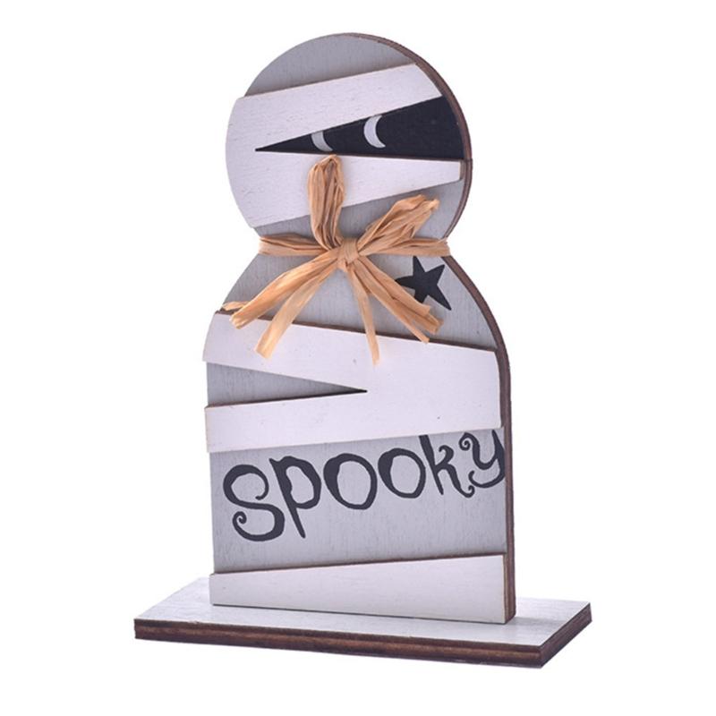 

Handcrafted Wooden Halloween Ornament With Natural Texture For Festival Tabletop Shelf Display