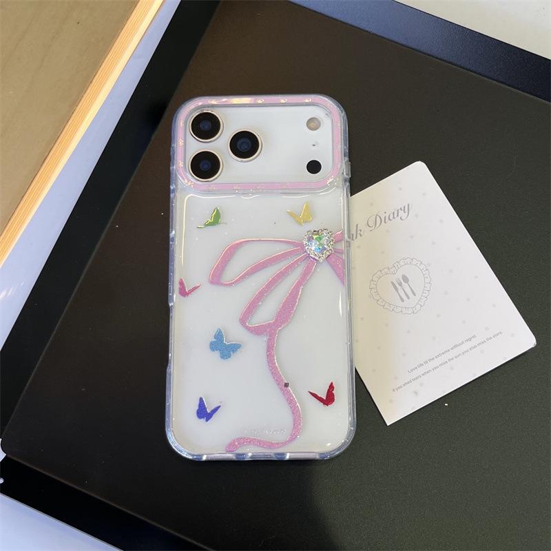 3D Heart Rhinestone Butterfly Case for iPhone 17/16 Pro Max/15 iPhone 17 Pro