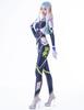 Sexy Full Body Zentai Costume with Back Smooth and Shiny Dance Tights LOST-G Gloves, Zipper, (L, BLACK)