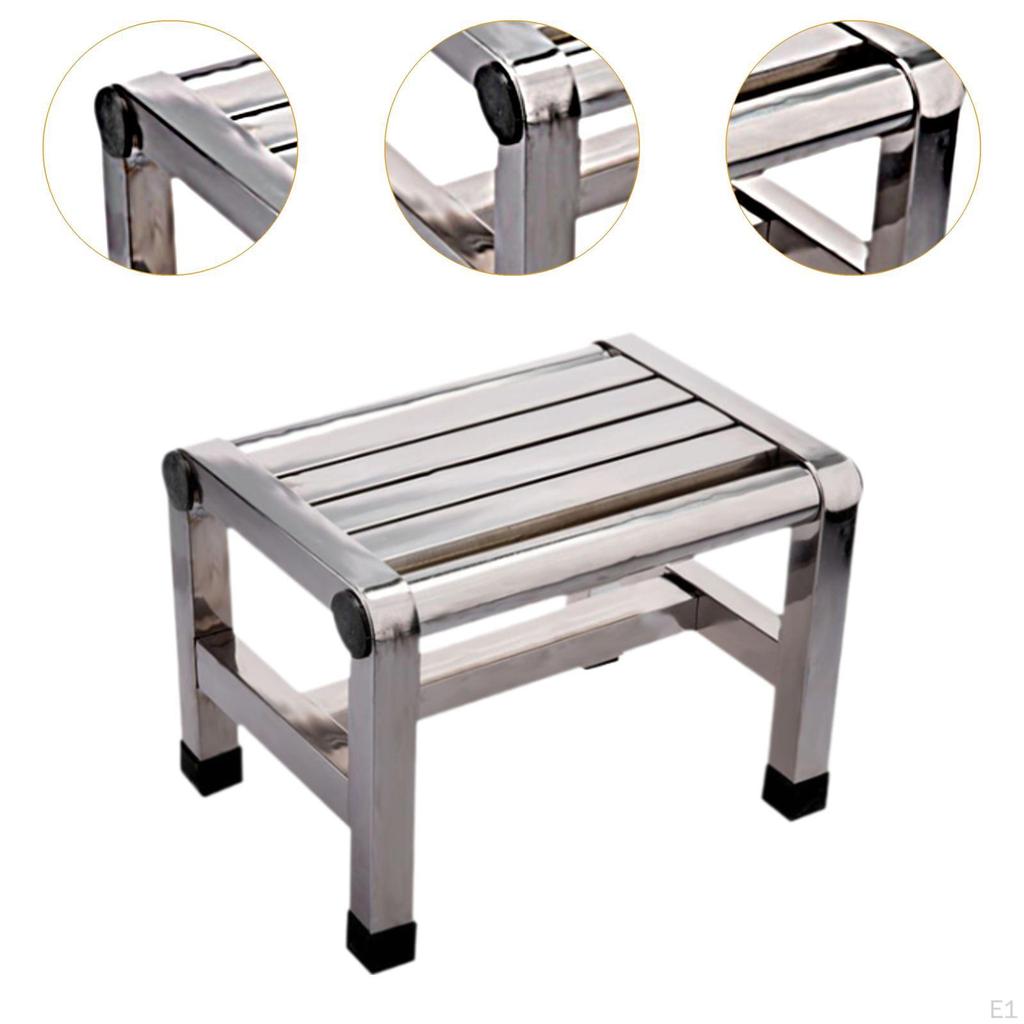 Foot Rest Bath Stool Non Slip Household Toilet Metal Step Shower Bench for Bedside Apartment