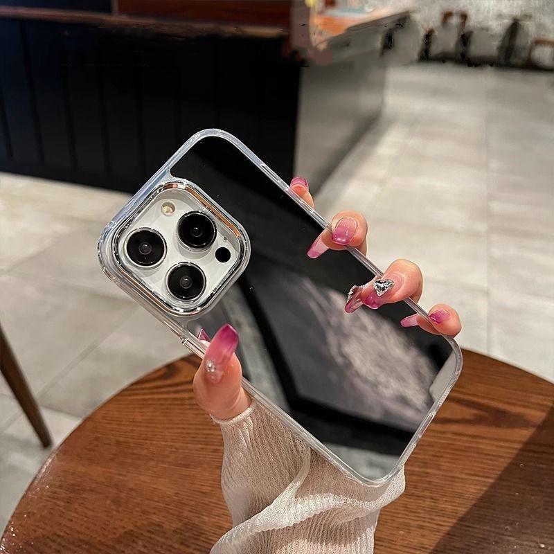 

Чехол для телефона с зеркалом для макияжа для iPhone 16 Pro, чехол для iPhone 11 13 12 14 15 Pro Max XR XS Max X, роскошное покрытие, противоударный, мягкий чехол For iPhone 14Pro Max