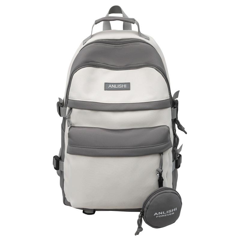 Schoolbag Backpack Men's and Women's Large Capacity Simple Student School Bag Lightweight Travel Bag Commuter Computer Backpack School Bag