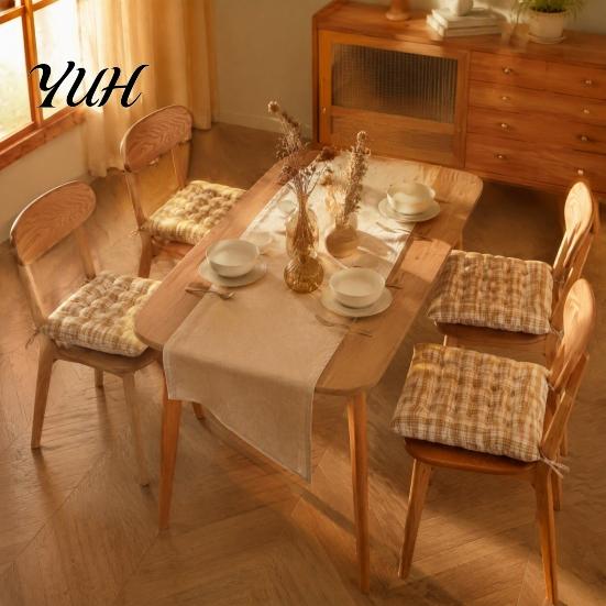 Warm Seat Cushion for Hard Chairs Plaid Chair with Ties, Soft Cozy Dining Pad, 16 High Elastic X Inch Non-slip Pad Home Office Chair, Dormitory