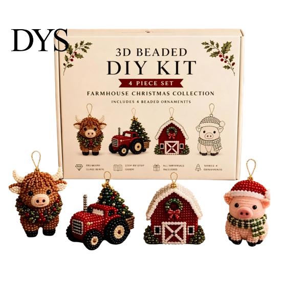 Sauberes, schmutzfreies Bastel-3D-Perlen-DIY-Set, Lebensechtes Weihnachtstier-Perlen-Set, Kreatives DIY-Kunst- und Bastelset, Handgefertigtes, Einfaches Stickset für