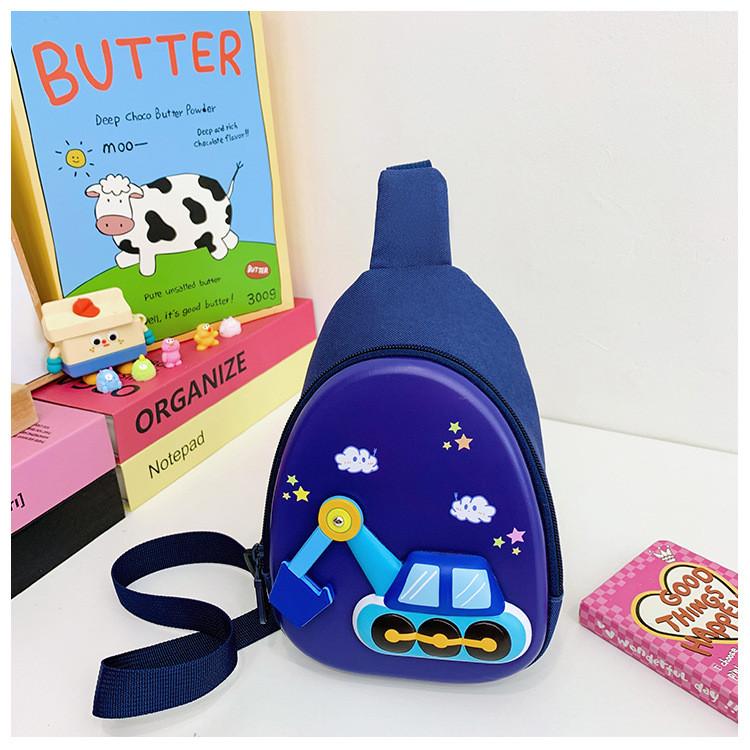 Construction Vehicle Printed Childrens Shoulder Bag Cartoon Crane Bag Crossbody