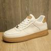 Fashion New Men's Leather White Sports Shoes, Breathable and Comfortable Casual Shoes, Men's Fashionable Outdoor Walking Shoes Size39-44