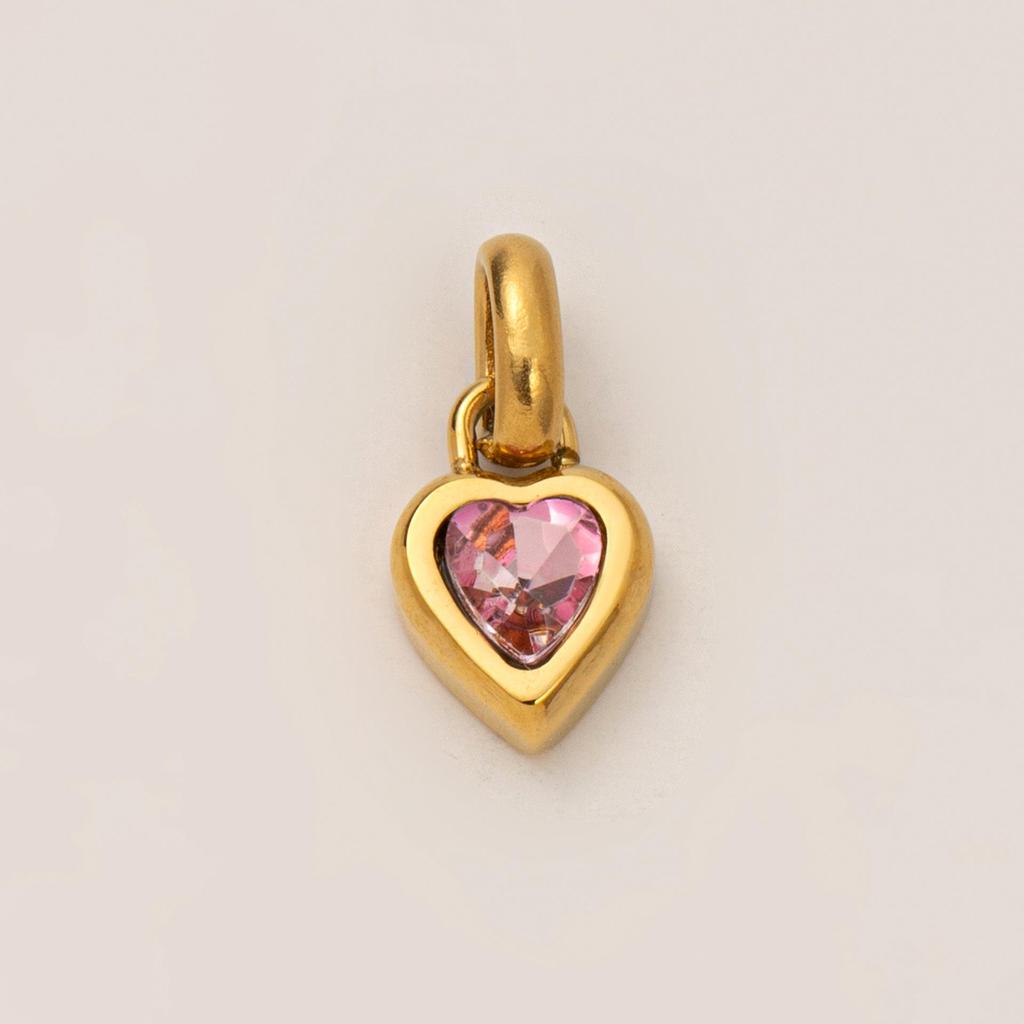 Titanium Steel Zodiac Heart Pendant Necklace with Twelve Stones & Custom Name Charm - Family Gift
