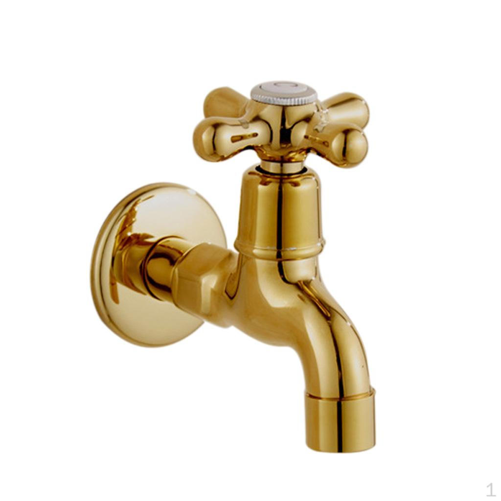 

Ceramic Single Handle Wall Mounted Faucet Cold Water Bathroom Lavatory Sink Bathtub Alloy Garden #2