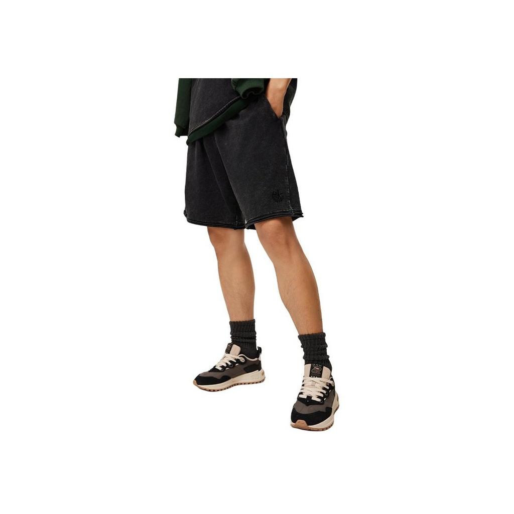 Li Ning Sports Lifestyle Series Loose Knit Comfortable Casual Shorts Men shorts Black AKSU311-1