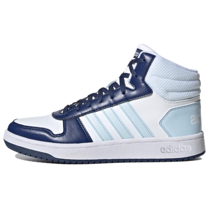 

Adidas Hoops 2.0 Mid White Blue Women s Sneakers G55055 35⅔