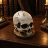 Odolný pryskyřičný blok na nože s držákem lebky, Strašidelný stojan s hlavou kostlivce se 7 přihrádkami, Halloweenský stojan na nože pro gotickou kuchyňskou desku