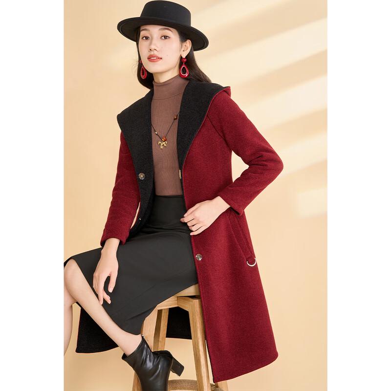 Kobel Elegant Double-Sided Hooded Wool Blend Coat