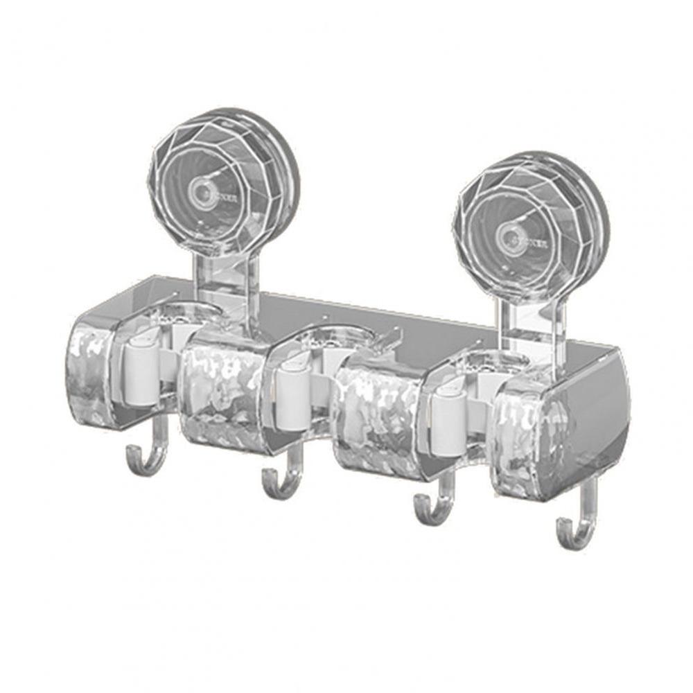 

Противоскользящий держатель для швабры, органайзер для швабры, полка для ванной комнаты, подарки, настенное крепление, захват для швабры Three clip transparent