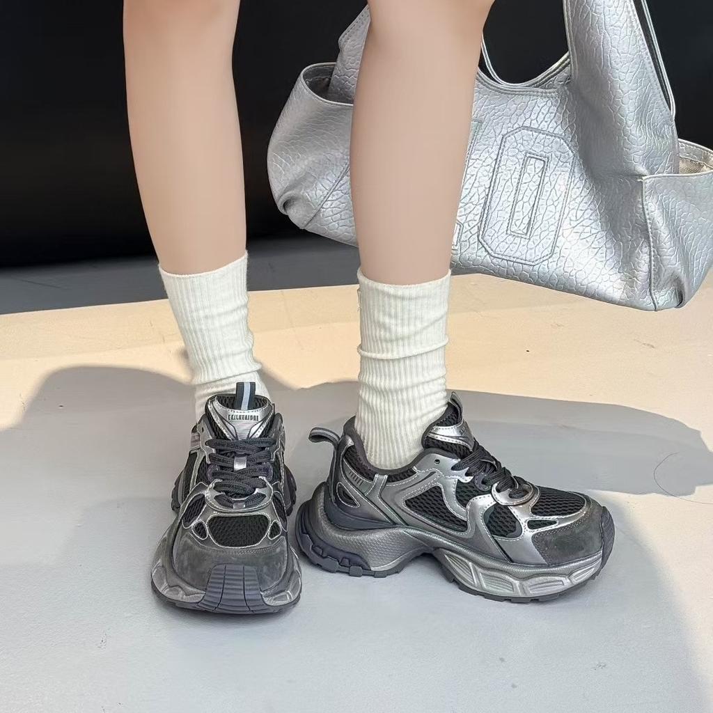 Platform Dad Shoes Women's 2025 Spring and Autumn New Retro Paris Ankara Red Old and Heightening Sneakers Trend