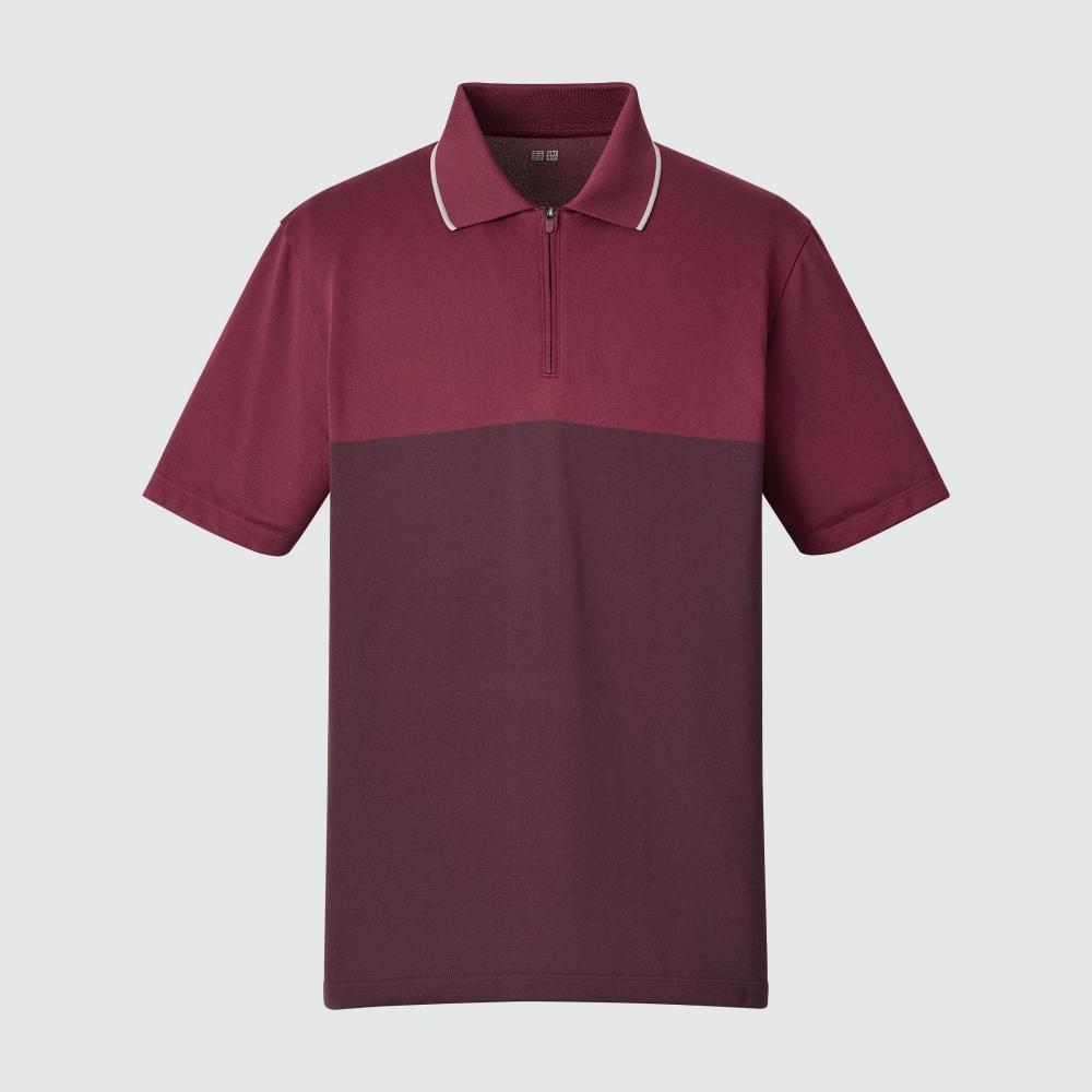 

UNIQLO JAPAN Dry EX Рубашка-поло на молнии с половиной молнии Модель Adam Scott Player