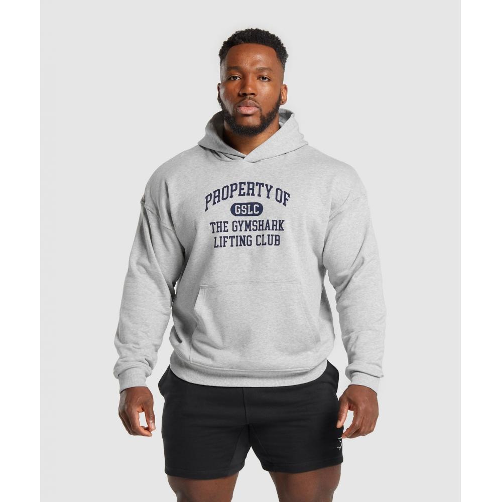 

Толстовка GYMSHARK Property Of Hoodie Светло-серая Core Marl A5A8P GBCN