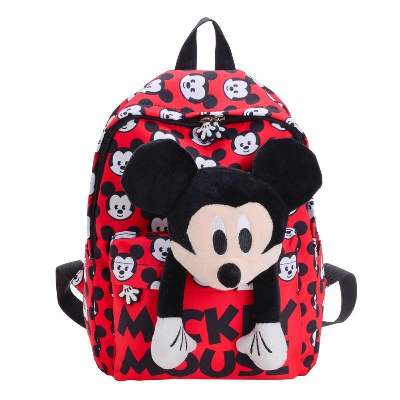 Disney Minnie Mickey Cartoon Printed Plush Doll Decoration Children Backpacks For Kindergarten Boys And Girls