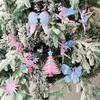 Tree Ornament Festive Winter Acrylic Christmas Ornaments Colorful Snowflake Ballerina Dancer Feather for Xmas Tree Decor
