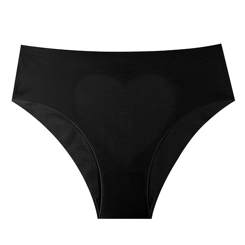 Girls' Transparent Mesh Sexy Big Heart Hollowed-out Panties with Briefs for Ladies with Low Waist Ice Silk Underwear