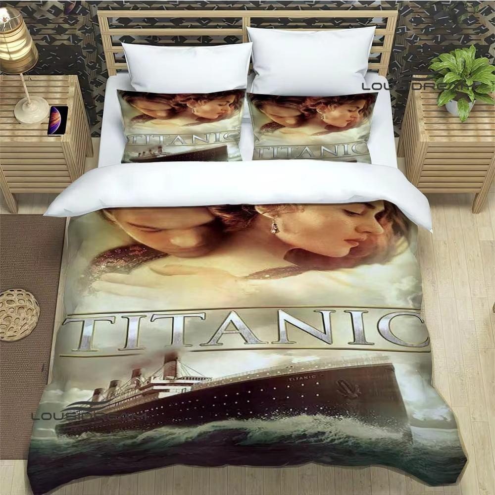 Seturi de lenjerie de pat tipărite Titanic Leonardo DiCaprio set de rechizite de pat rafinat set de pat cuvertură de pilotă cadou de ziua de nastere