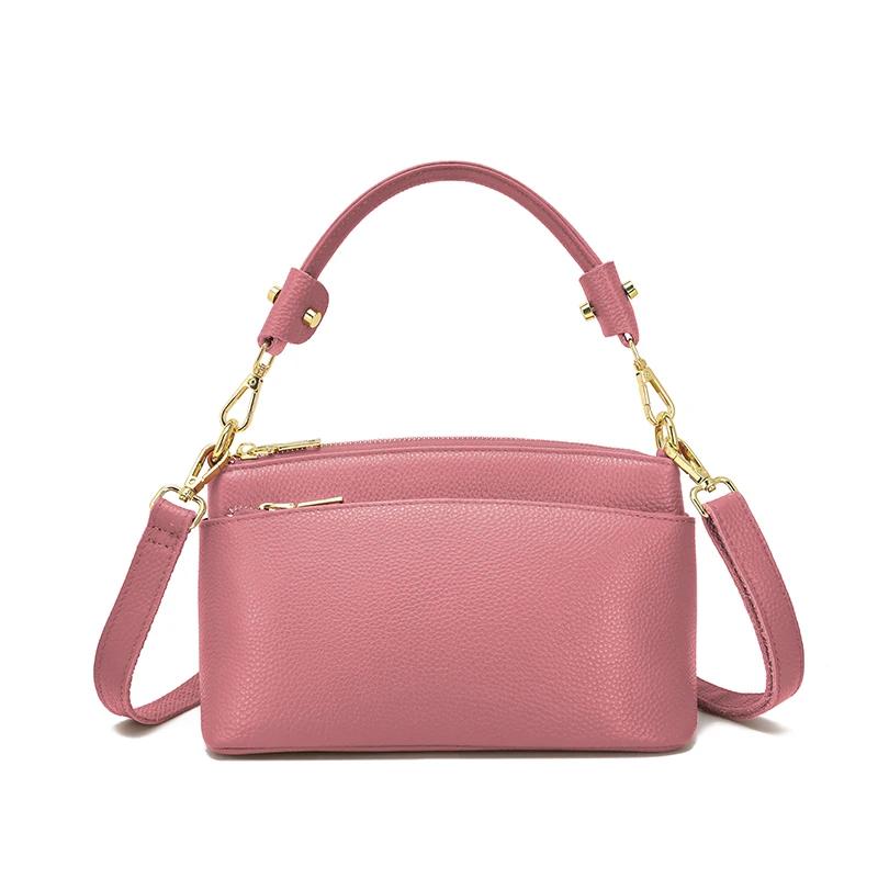 Women Cowhide Genuine Leather Shoulder Bag Lady Luxury Designer Fashi Retro Bags Female Cow Real Leather Handbag for Ladies