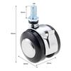 1 pz Ruote Scorrevoli Girevoli Ruote Girevoli Piastra per Mobili Rullo Carrello Piedino per Divano Sedia con/senza Freno 8mm/10mm resistente all'usura
