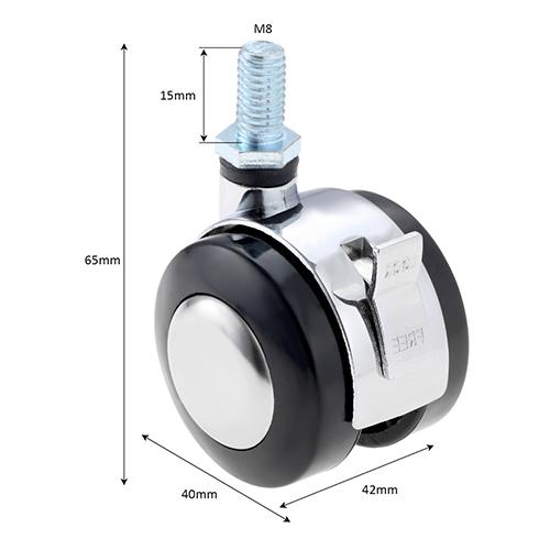 1 pz Ruote Scorrevoli Girevoli Ruote Girevoli Piastra per Mobili Rullo Carrello Piedino per Divano Sedia con/senza Freno 8mm/10mm resistente all'usura