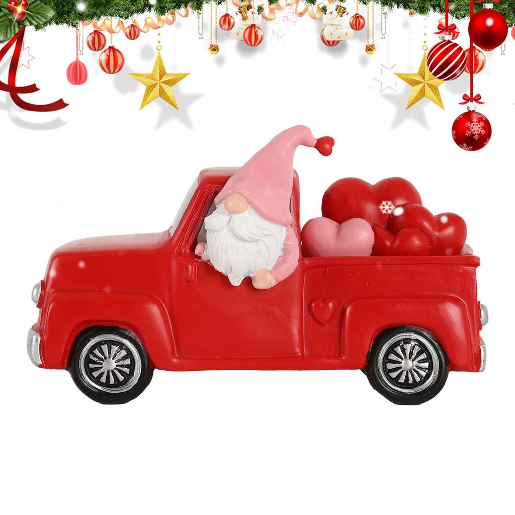 Valentine's Day Truck Series Dwarf Elderly Driver Love Desktop Decoration Resin Crafts Atmosphere Ornament