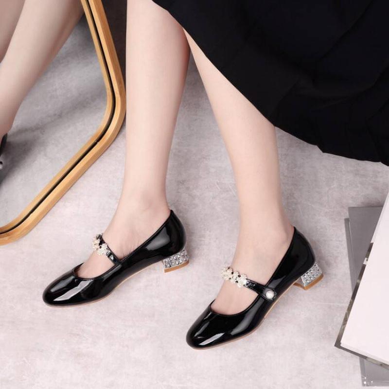 Neue Mädchen Einzelschuhe Schnalle Britische Studentenschuhe Vier Jahreszeiten Weiche Sohle Prinzessinnenschuhe Rindflechse Weiche Sohle Mädchen Kinder Lederschuhe