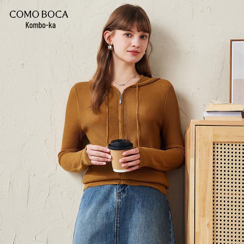 Komongboka Women's Thin Knit Hooded Wool Cardigan