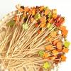 WTEMPO Elegant Fall Party Decorations Pumpkin & Maple Leaf & Acorn Designs Skewers for Thanksgiving Day Halloween Harvest Parties Festive Party