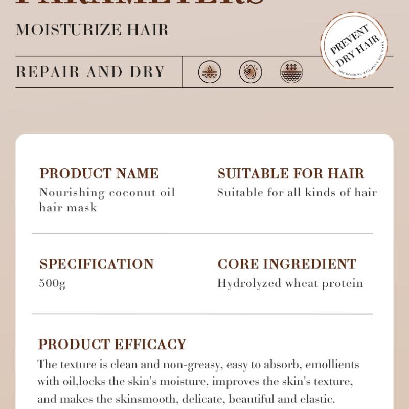 Kokosnuss Haarmaske SADOER Verbessert Frizz und Spendet Feuchtigkeit Großpackung Spülung